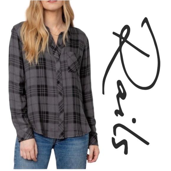 Rails Hunter Button Up Women’s Top Charcoal Jet Size XS - Picture 1 of 12